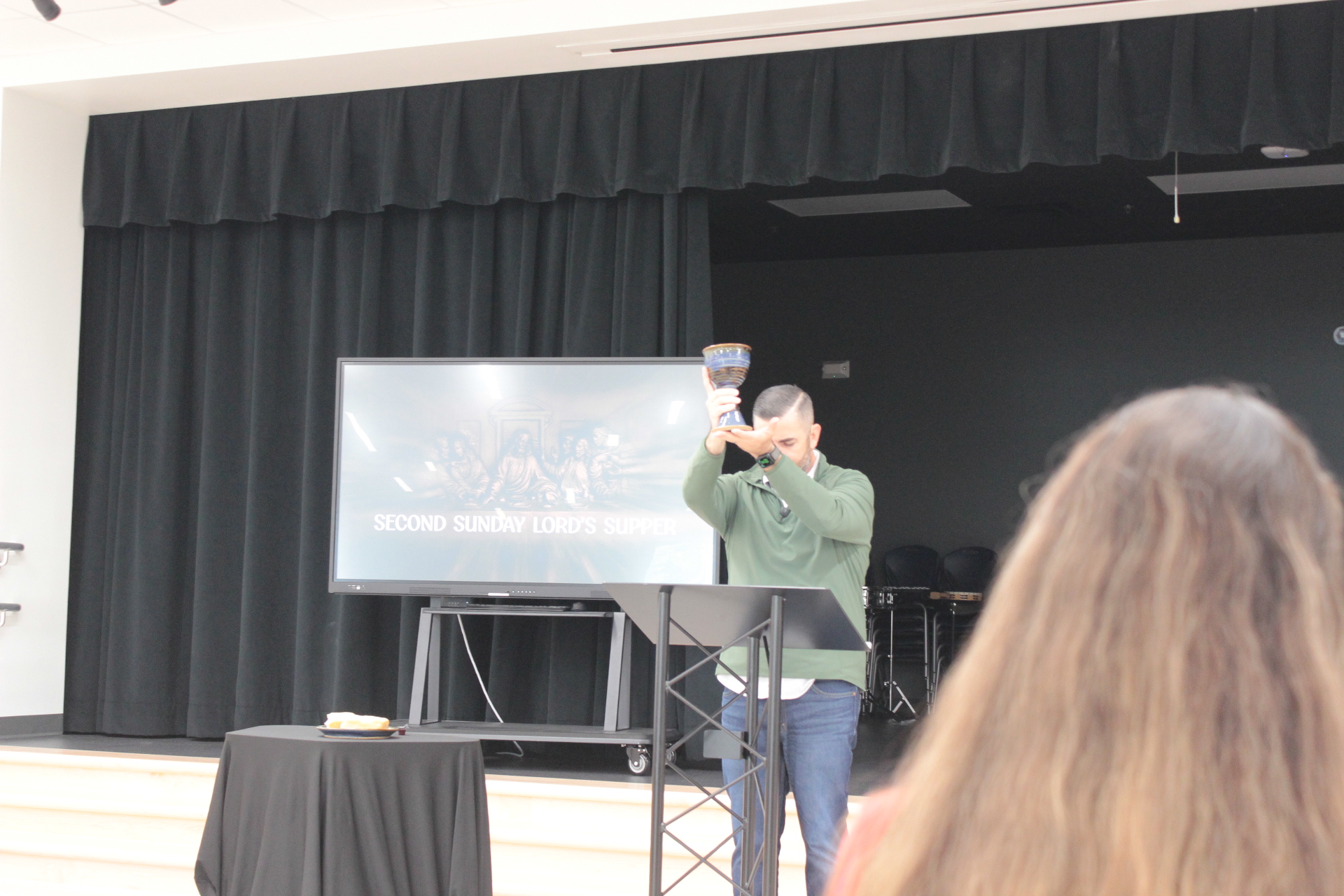 Pastor Chris leading Communion at Arise Church South Lake